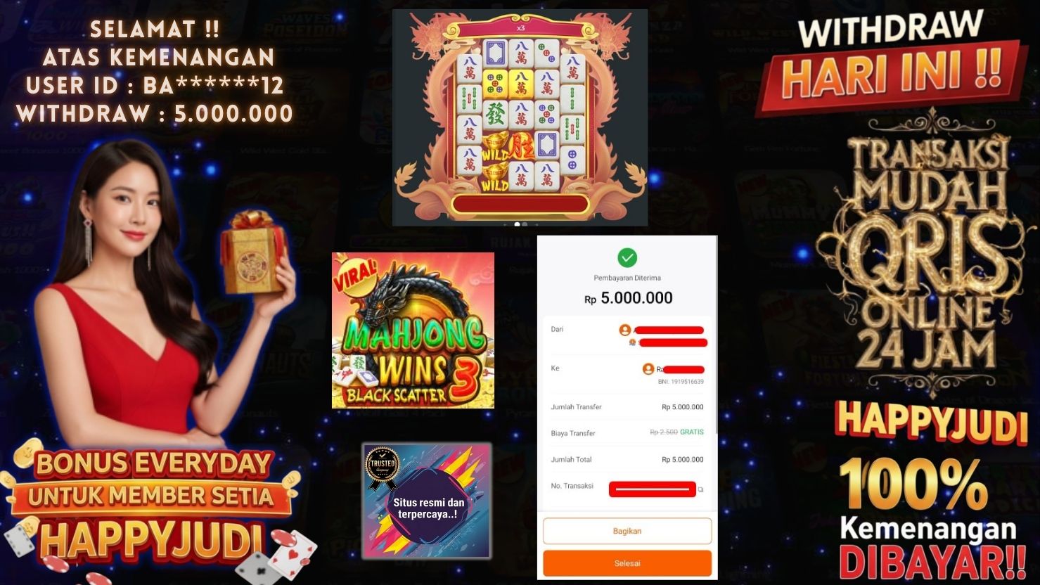 HAPPYJUDI JACKPOT SLOT MAHJONG WINS 3 - BLACK SCATTER